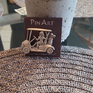 Silver Golf Cart Sculpture
